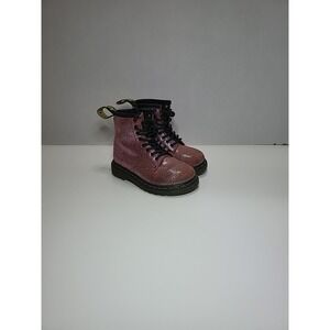 Doc Dr Martens Glitter T Pink Zip Boots Shoes 7 Kids Toddler Girls